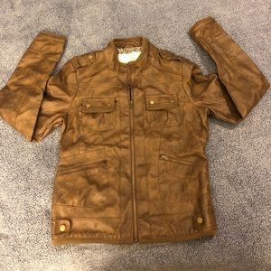 Maurices Brown Faux Leather Jacket M